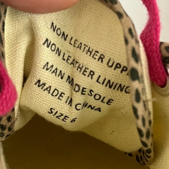 Michelle McDowell Cream Leopard Espadrille Pink Lace Up Sneakers Women’s Size 6 - Picture 7 of 14